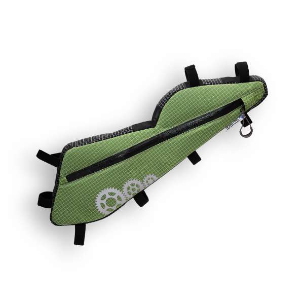 ROBO-KIWI Bikepacking Frame Bags - Triangulator DGS - single, lichen green (custom shape) (4)