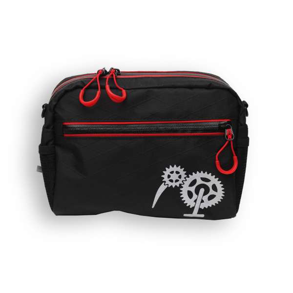 ROBO-KIWI Bikepacking Handlebar Bags - Cafe Bag XP - black/red trim (3)