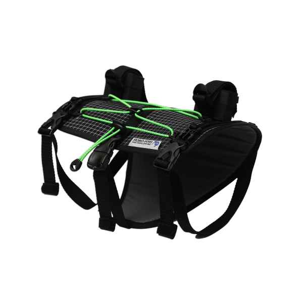 ROBO-KIWI Bikepacking Handlebar Bags - Front Harness DGS - black/green trim (3)