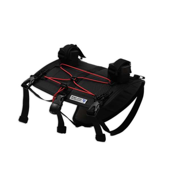 ROBO-KIWI Bikepacking Handlebar Bags - Front Harness XP - black/red trim (4)
