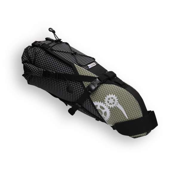 ROBO-KIWI Bikepacking Saddle Bags - Rear Harness + Dry Bag DGS - dark olive (3)