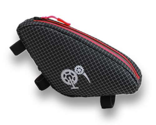ROBO-KIWI Bikepacking Top Tube Bags - Macgyver Bag DGS - layback, black/red trim