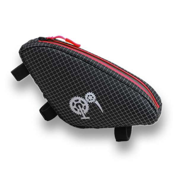 ROBO-KIWI Bikepacking Top Tube Bags - Macgyver Bag DGS - layback, black/red trim (1)