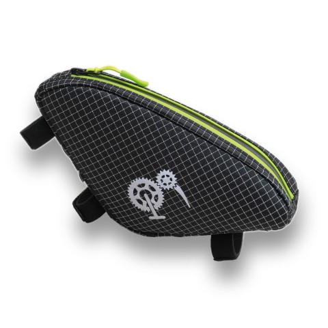 ROBO-KIWI Bikepacking Bags - Macgyver Bag DGS - layback, black/lime green trim